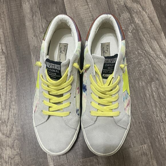 Vintage Havana Women's US VH Rainbow Sneakers Tie Dye Yellow Star Rare Size 8.5 - Picture 4 of 9